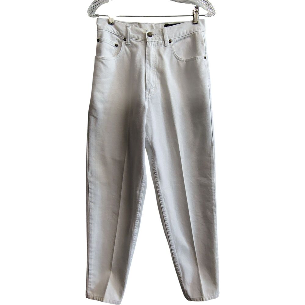 Vintage‎ Eddie Bauer Women's Size 8 High Rise White Denim Loose Fit Jeans